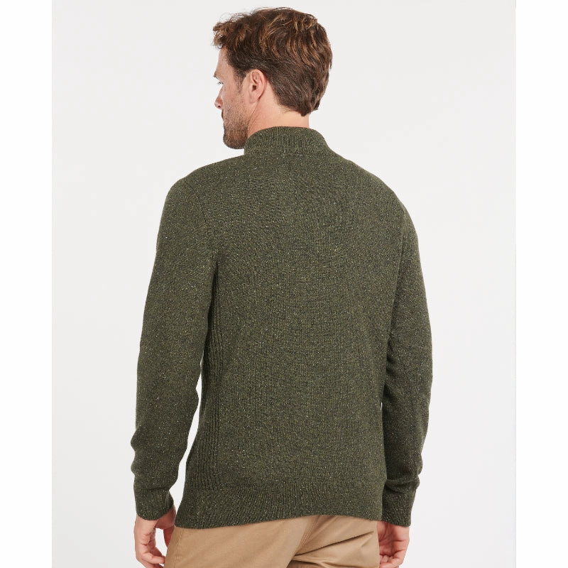 Trending Now Offer MustHave Steals Barbour Tisbury Lambswool 1/4 Zip Mens Jumper - Dark Seaweed