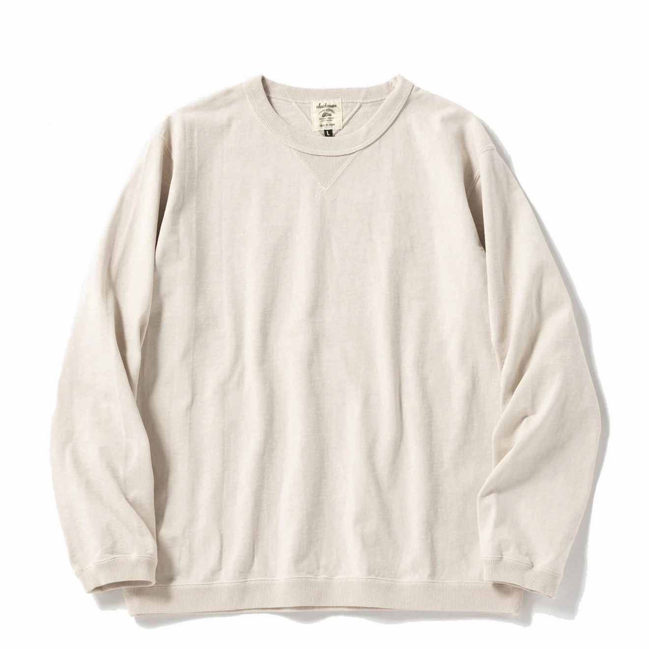 Jackman Dotsume Rib L/S T-Shirt Birch Big Price Drop Shop Today Save