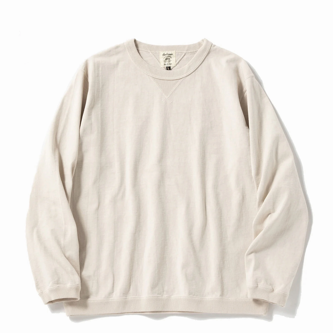 Jackman Dotsume Rib L/S T-Shirt Birch Exclusive Online Offer Trending Savings Now