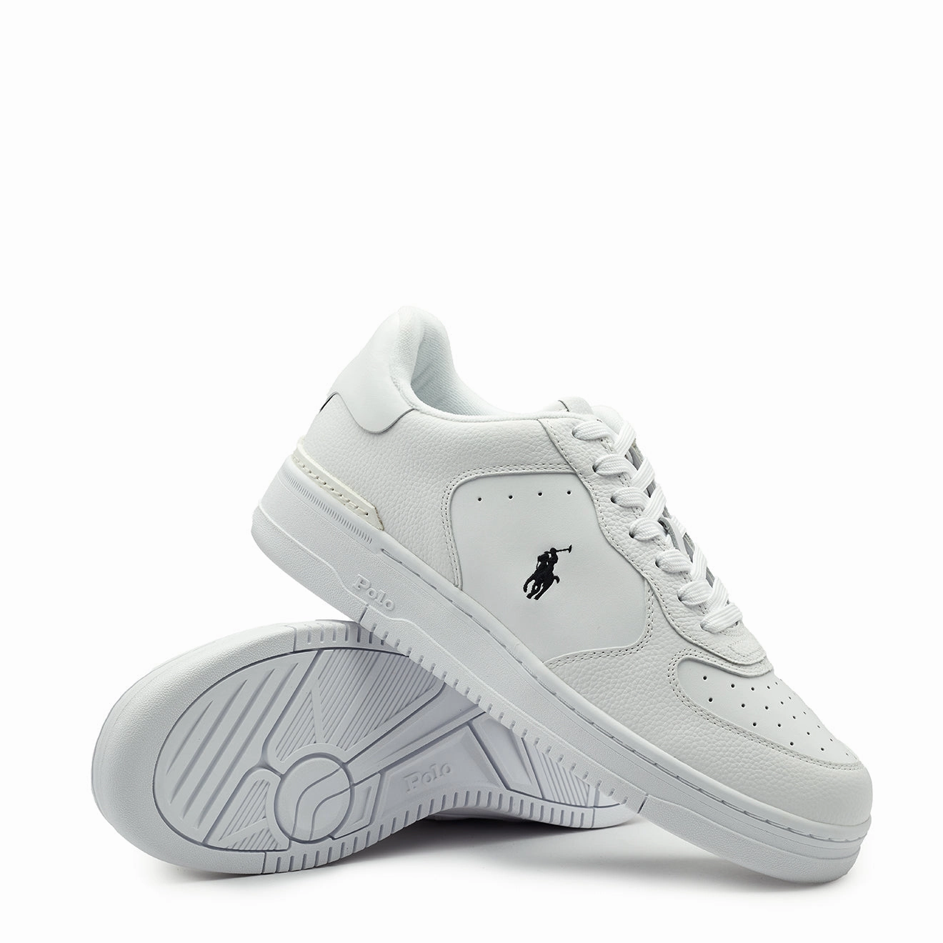 Mega Sale Now Polo Ralph Lauren Masters Court Leather Trainer White / Black