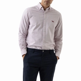 Trending Offer Today Gift Ideas Galore Rodd & Gunn Gunn Oxford Stripe Mens Sports Fit Shirt - Port