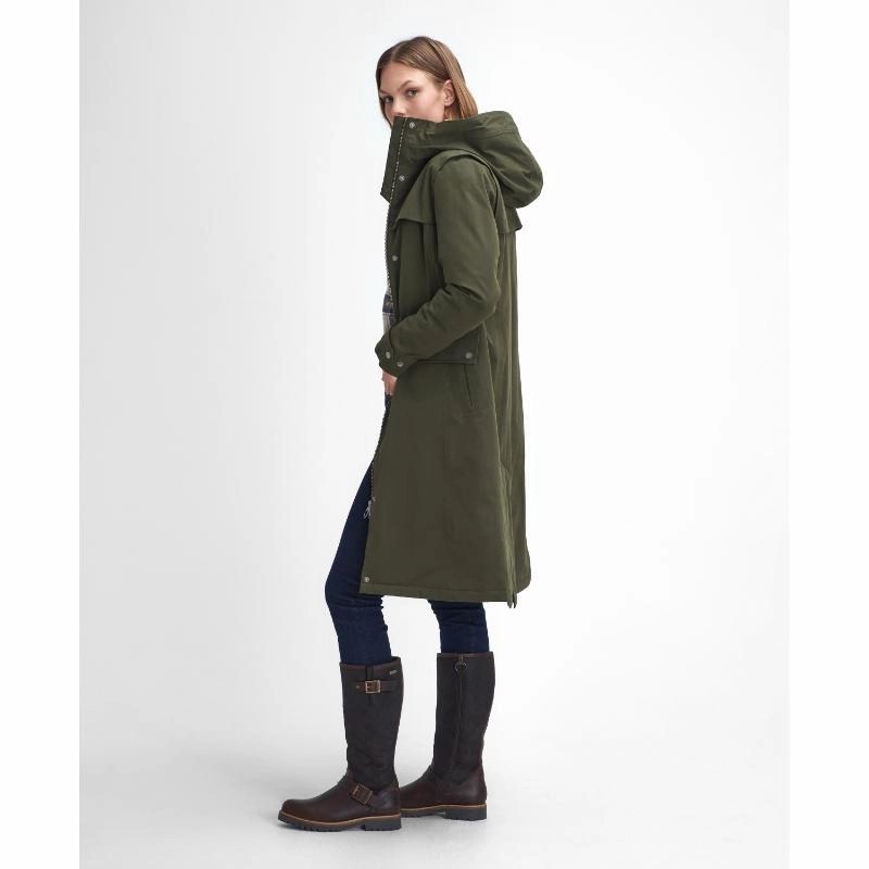 Surprise Discount Today Daily Clearance Deal Barbour Redway Waterproof Ladies Jacket - Olive/Classic