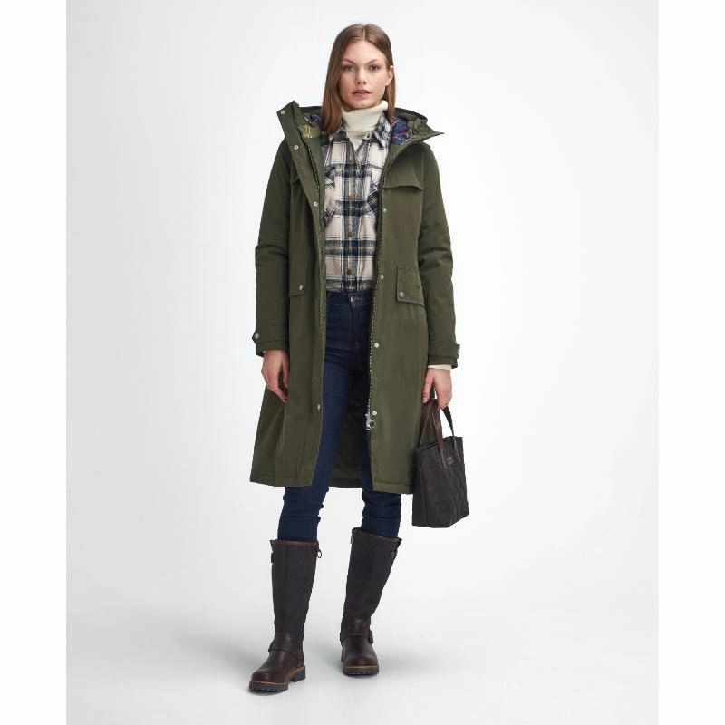 Shop Hot Picks Daily Deal Frenzy Barbour Redway Waterproof Ladies Jacket - Olive/Classic