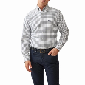 Rodd & Gunn Gunn Check Oxford 3 Mens Sports Fit Shirt - Navy Dont Miss Hot Deals Grab Save Today