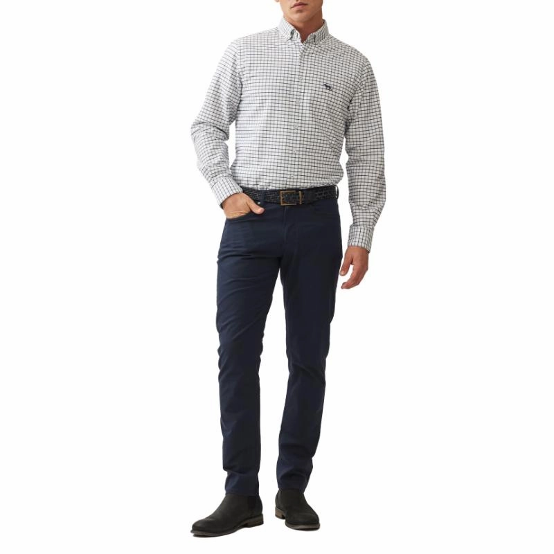 Rodd & Gunn Gunn Check Oxford 3 Mens Sports Fit Shirt - Navy Big Savings Event Shop Smart Deals