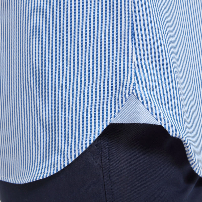 Schoffel Greenwich Single Cuff Tailored Fit Mens Shirt - Navy Stripe Todays Hot Savings Sweet Deal Inside