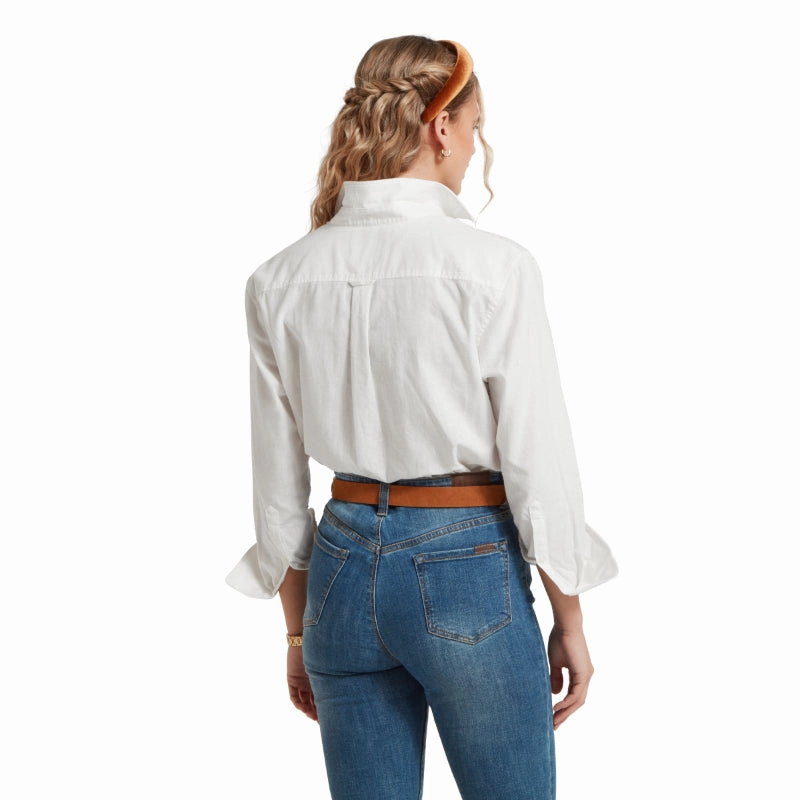 Schoffel Salthouse Ladies Linen Shirt  - White Exclusive Savings Event MustHave Clearance