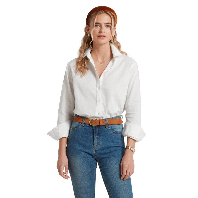 Schoffel Salthouse Ladies Linen Shirt  - White Shop Smart Deals