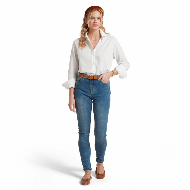 Special Surprise Sale Flash Pick Today Schoffel Salthouse Ladies Linen Shirt  - White