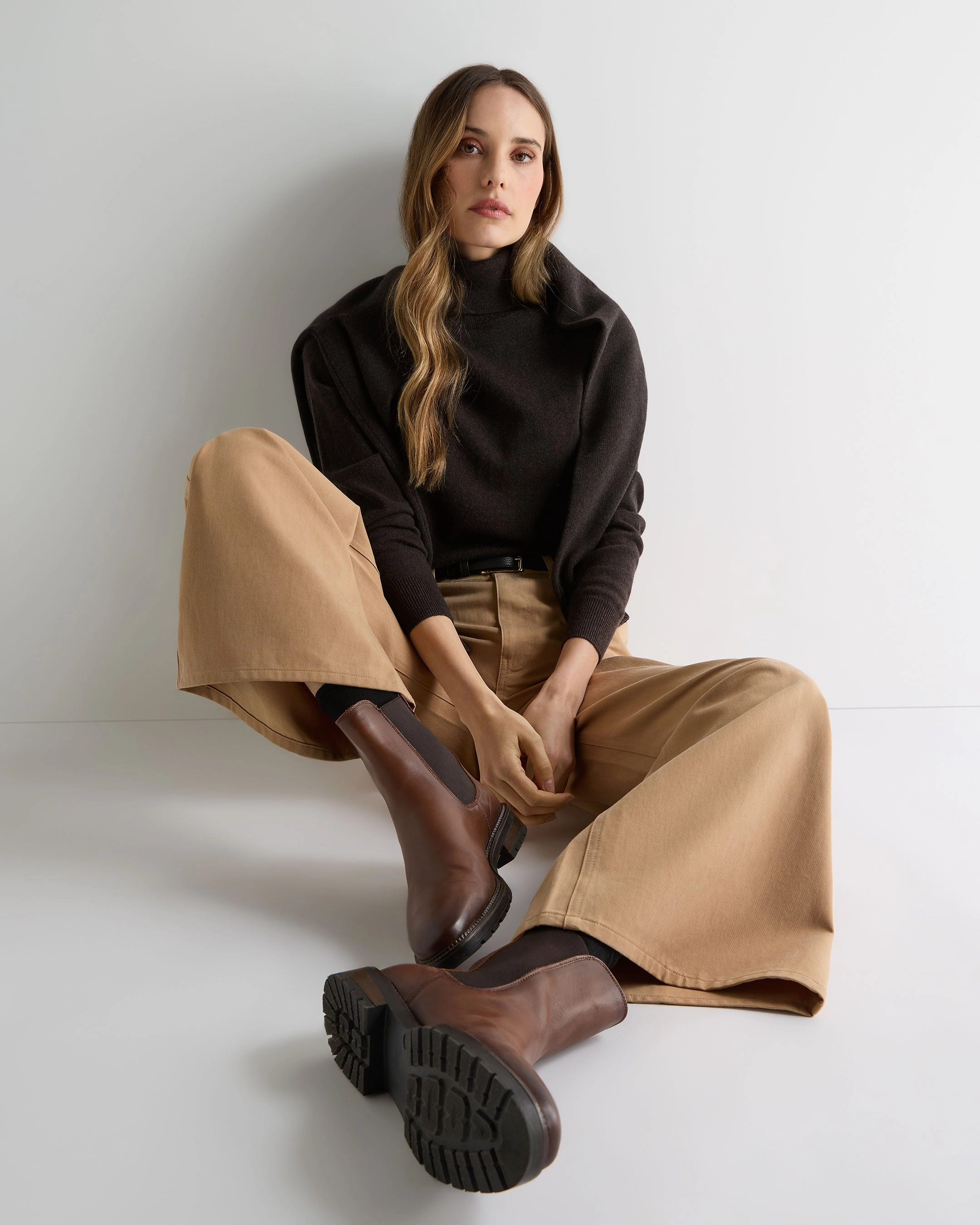 Women'S Luna Roll Neck Cashmere Jumper Chocolate Brown Flash Discount Today Shop the Savings Now