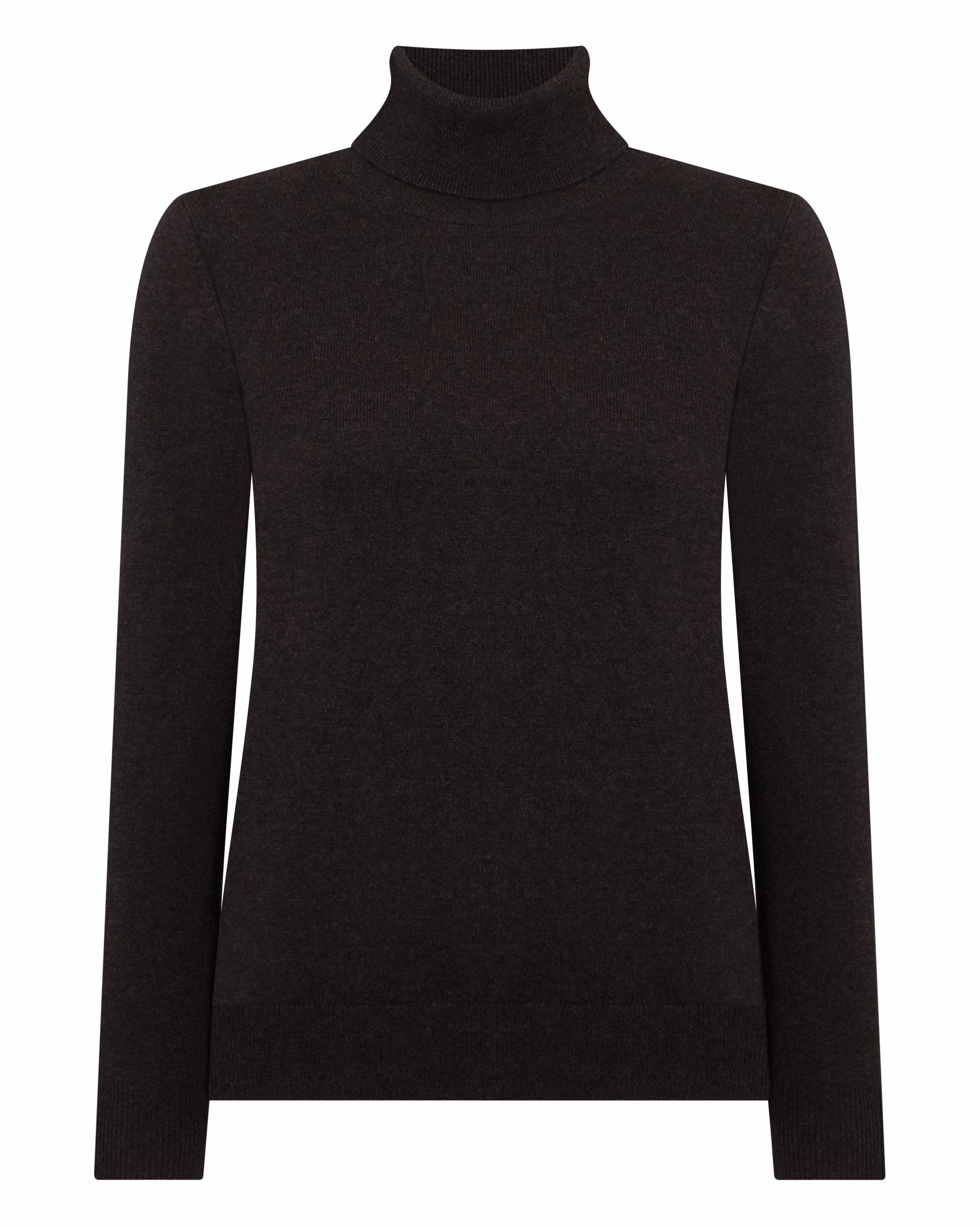 Women'S Luna Roll Neck Cashmere Jumper Chocolate Brown Special Price Offer Online Exclusive Savings