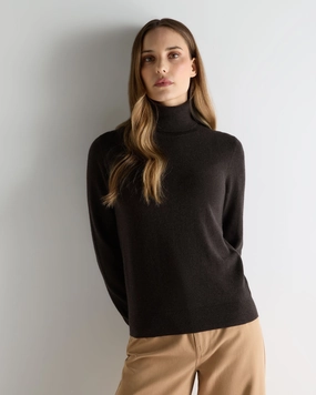 Exclusive Online Deal Special Deals Online Women'S Luna Roll Neck Cashmere Jumper Chocolate Brown