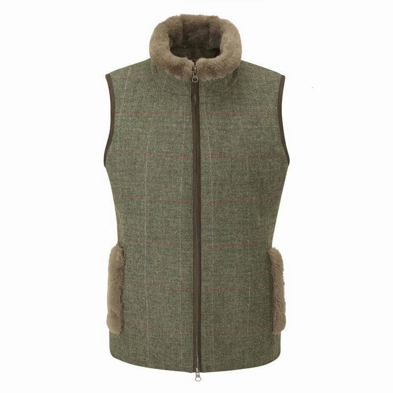 Alan Paine Combrook Tweed Ladies Gilet - Heath Special Savings Today