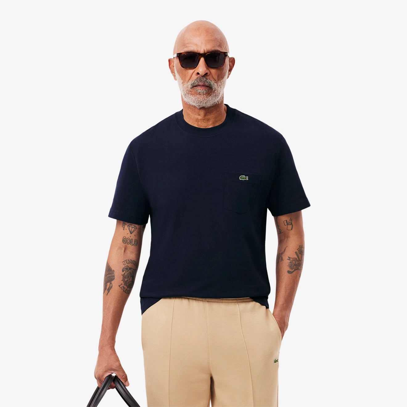 Clearance Event MustHave Items Lacoste Cotton T-Shirt With Breast Pocket Midnight Blue