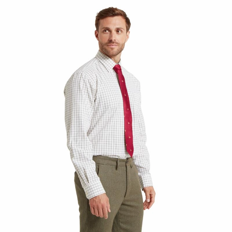 Schoffel Burnham Tattersall Classic Mens Shirt - Dark Olive Tattersall Hot Offer Frenzy