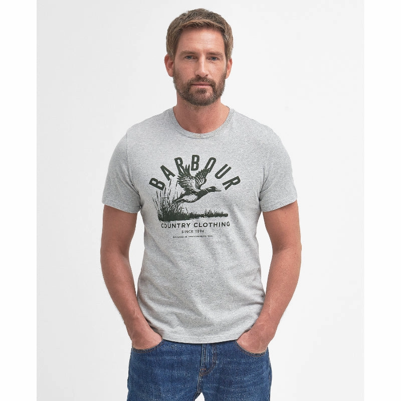 Barbour Country Clothing Mens Tee - Grey Marl Hot Discount Deal Daily Deal Frenzy