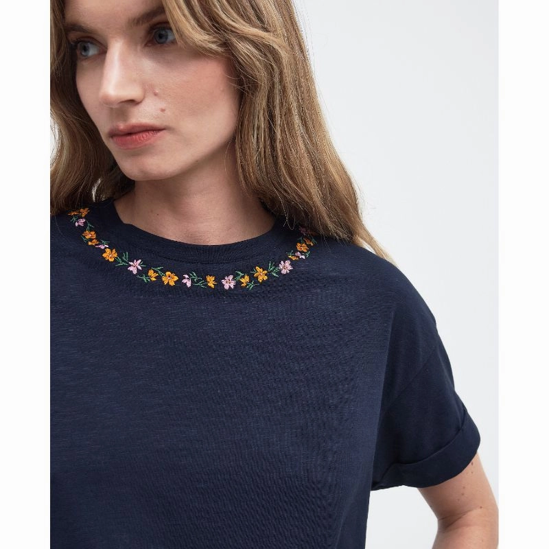 Exclusive Holiday Deal Barbour Longfield Ladies T-Shirt - Navy