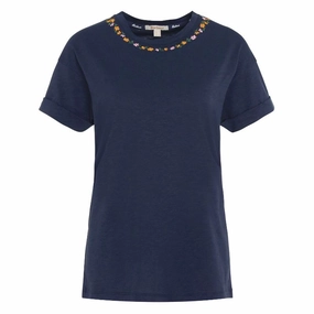 Hot Pick Deal Online Exclusive Deal Barbour Longfield Ladies T-Shirt - Navy