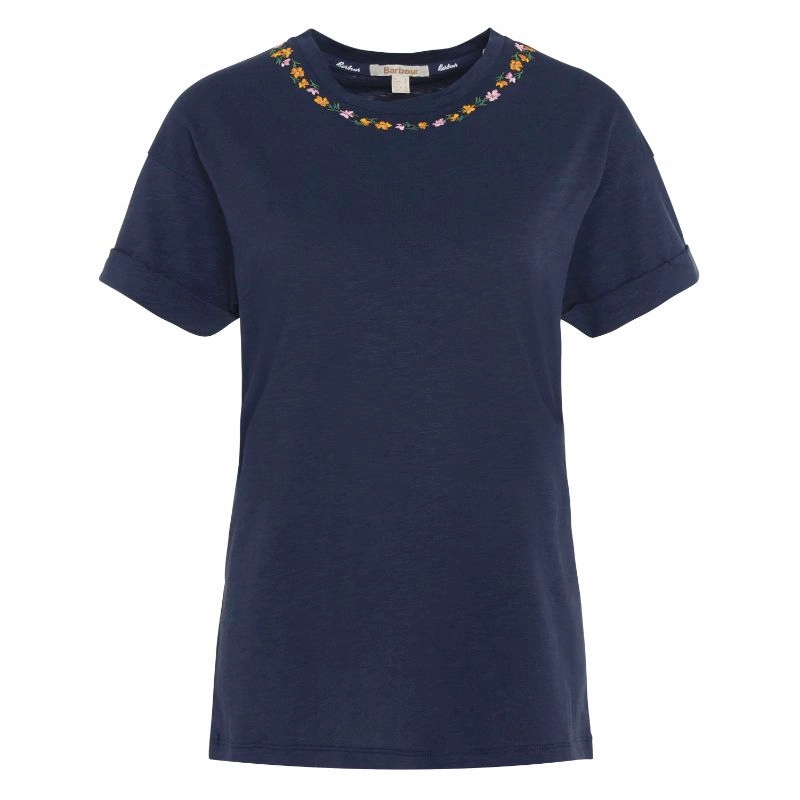 Hot Pick Deal Online Exclusive Deal Barbour Longfield Ladies T-Shirt - Navy