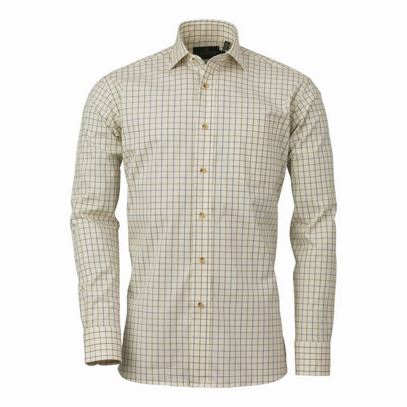 Laksen Nick Mens Shooting Shirt - Brownie/Cornflower Sweet Deal Inside