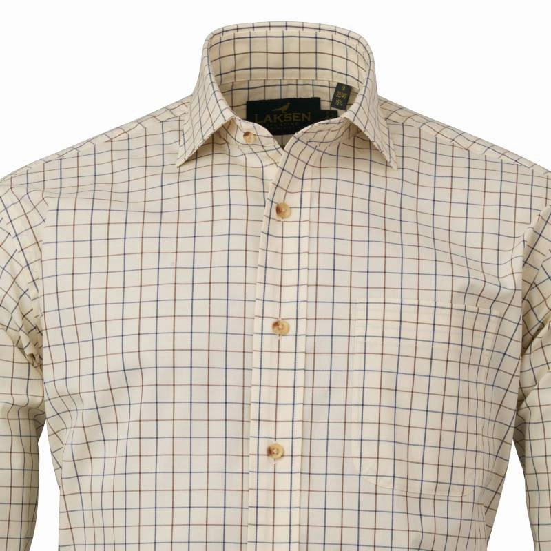 Laksen Nick Mens Shooting Shirt - Brownie/Cornflower Clearance Event Today