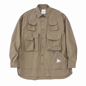 Clearance Blowout Hot Offer Inside And Wander Multi Pocket Shirt Dark Beige