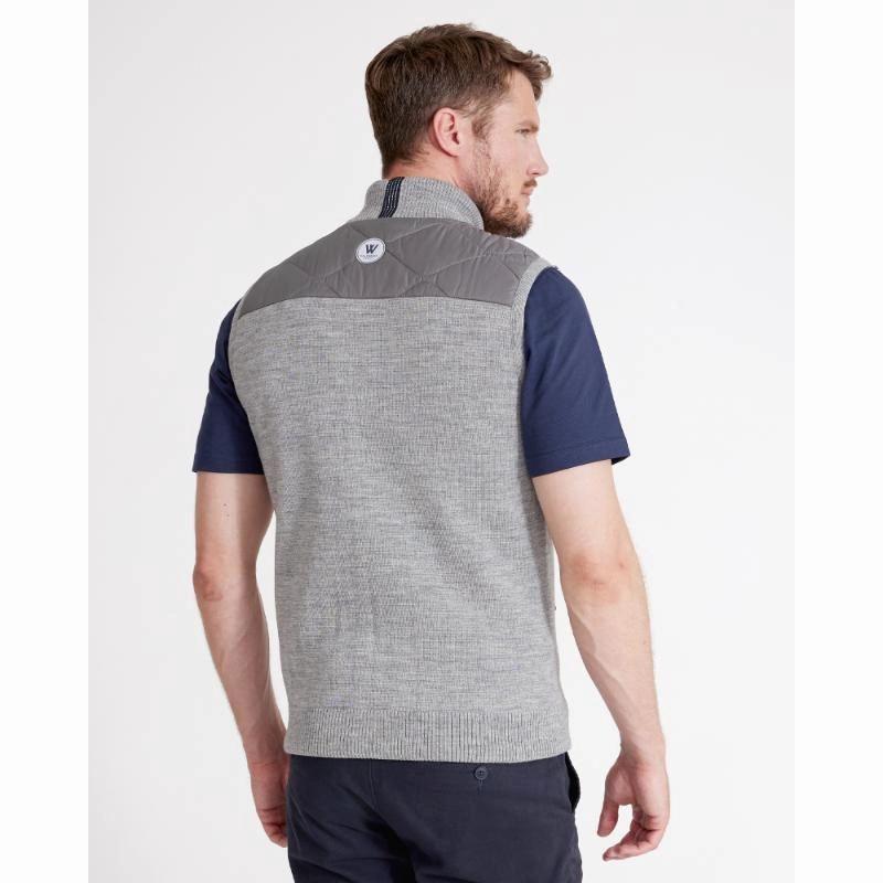 Limited Time Offer Daily Special Offer Holebrook Conny Windproof Mens Gilet - Light Grey Melange