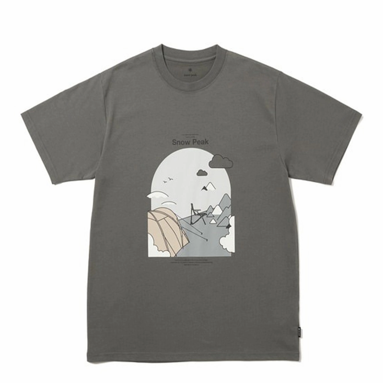 Snow Peak Camping Graphic T-Shirt Grey Limited Time Offer