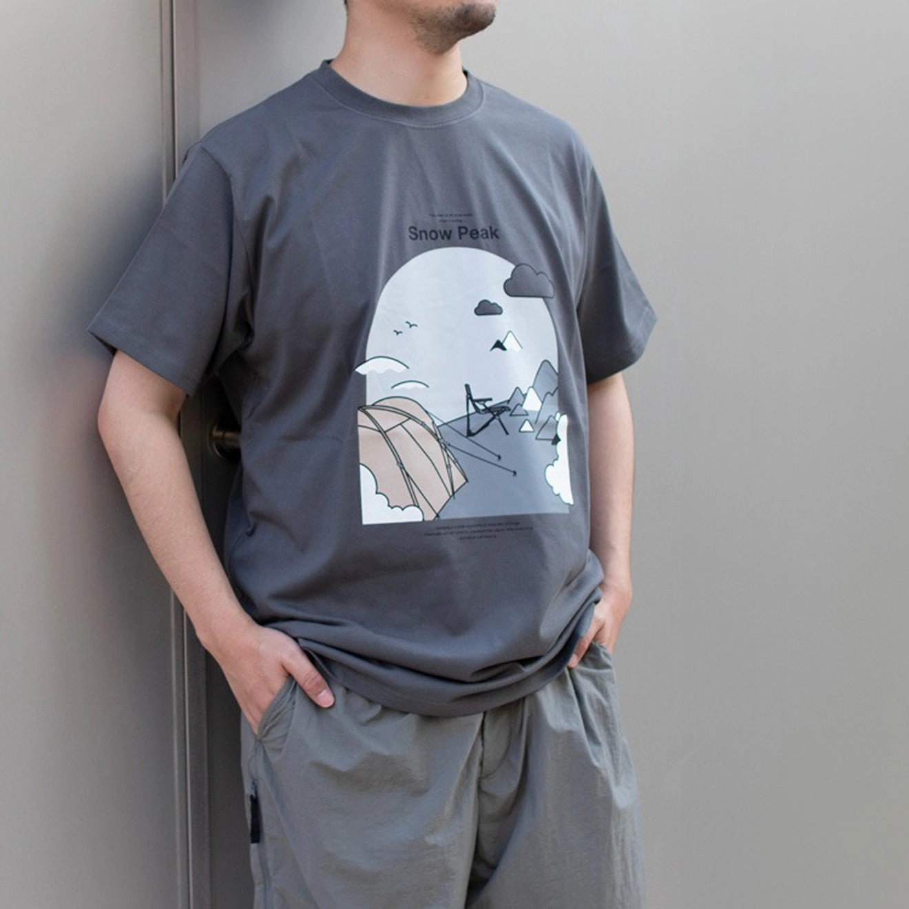 Snow Peak Camping Graphic T-Shirt Grey Flash Sale Alert Now Price Drop Today