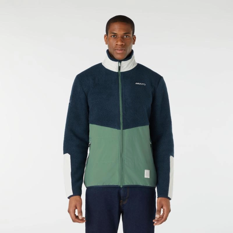 Mega Online Discount Musto 64 Pile Fleece Mens Jacket - Duck Green/Navy