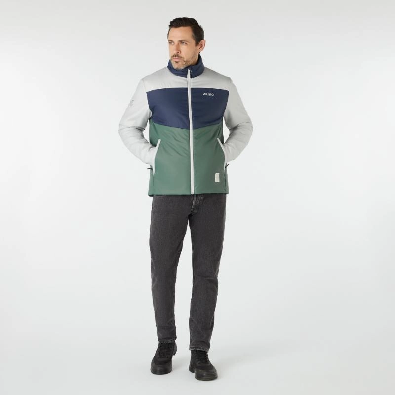 Perfect Gift Offer Mega Discount Today Musto 64 Primaloft Mens Jacket - Duck Green/Platinum
