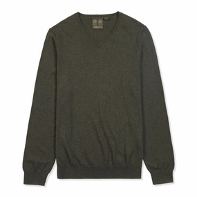Flash Sale Alert Now Musto Cotton Merino Mens V-Neck Jumper - Rifle Green