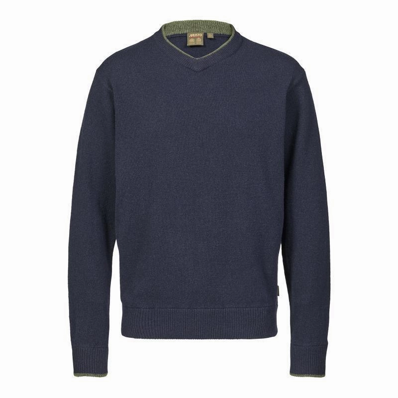 Musto Country V-Neck Mens Lambswool Jumper - Navy Unmissable Deal Today