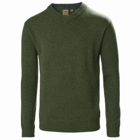 Musto Country V Neck Mens Lambswool Jumper - Rifle Green Exclusive Deal Inside