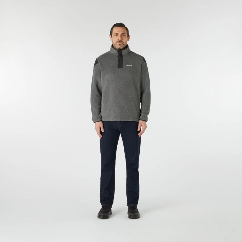 Musto Snap Pt Pullover Mens Fleece Jumper - Dark Grey Marl Exclusive Deal Inside Online Exclusive Savings