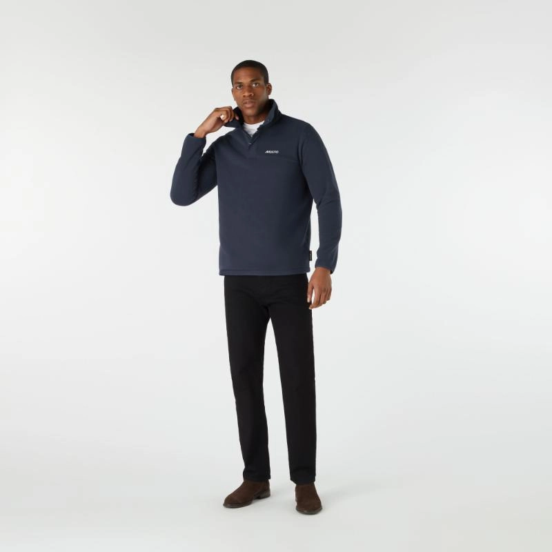 Musto Snap Pt Pullover Mens Fleece Jumper - Navy Mega Sale Now Surprise Discount Today