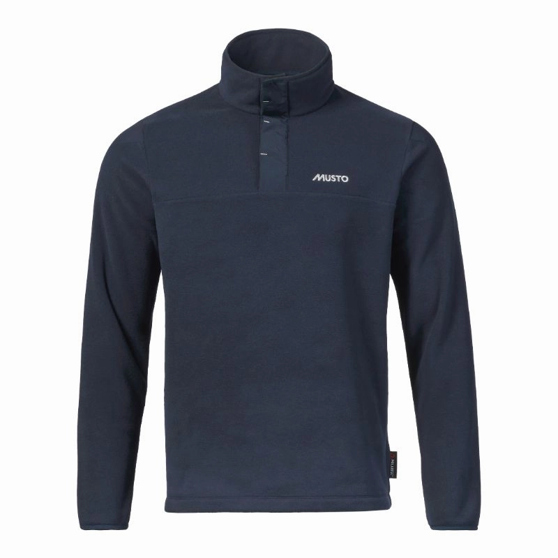 Flash Discount Today Musto Snap Pt Pullover Mens Fleece Jumper - Navy