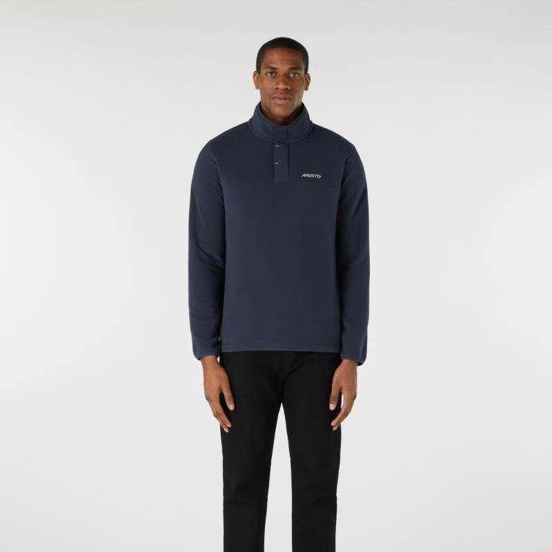 Best Seller Deal Trending Now Offer Musto Snap Pt Pullover Mens Fleece Jumper - Navy