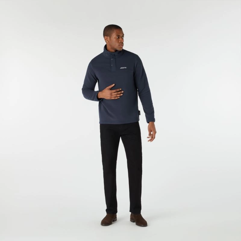 Weekend Flash Offer Instant Discount Musto Snap Pt Pullover Mens Fleece Jumper - Navy