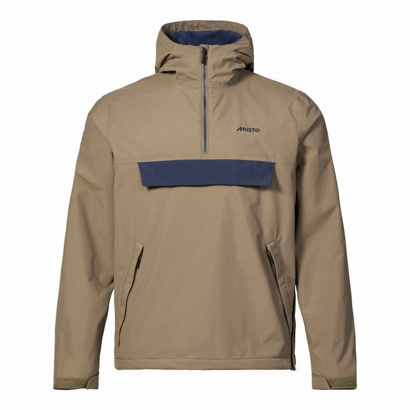 Surprise Offer Now Musto Snug Mens Zip Neck Br1 Waterproof Polartec Lined Anorak Smock - Crocodile