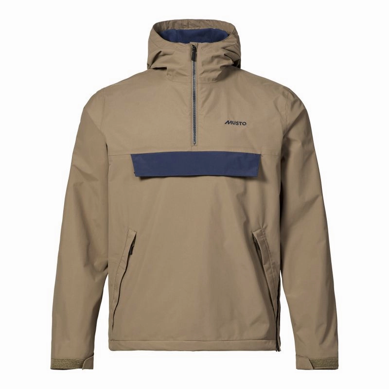 Musto Snug Mens Zip Neck Br1 Waterproof Polartec Lined Anorak Smock - Crocodile Trending Deals Today Trending Today Steal