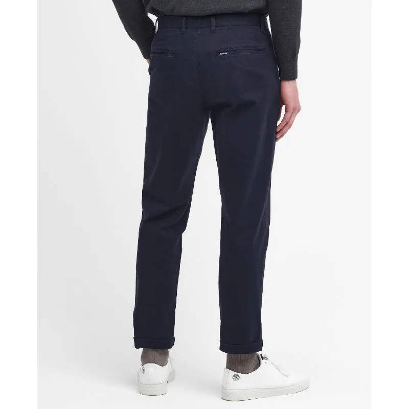 Barbour Washed Stretch Twill Tailored Fit Mens Trousers - Dark Navy Last Chance Steal Daily Clearance Deal