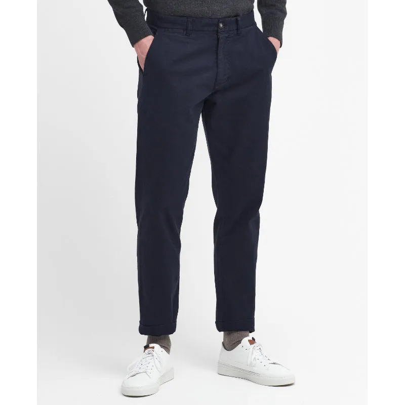 Barbour Washed Stretch Twill Tailored Fit Mens Trousers - Dark Navy Deal Frenzy Today Unmissable Deal Today