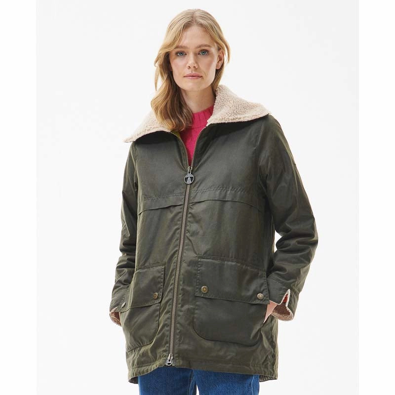 Barbour Pine Ladies Wax Jacket - Archive Olive Shop Today Save