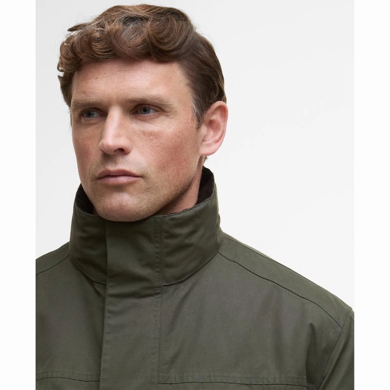 Barbour Sander Mens Waterproof Jacket - Olive Dont Wait Save Today Hot Offer Frenzy