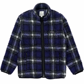 Trending Savings Now Gramicci Womens Shadow Plaid Sherpa Jacket Purple Shadow Plaid
