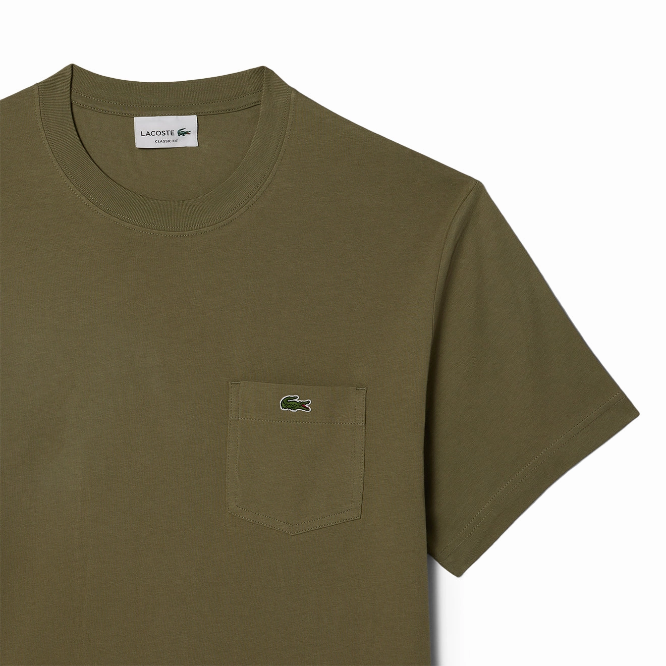 Hot Pick of the Day MustHave Deal Lacoste Cotton T-Shirt With Breast Pocket Khaki