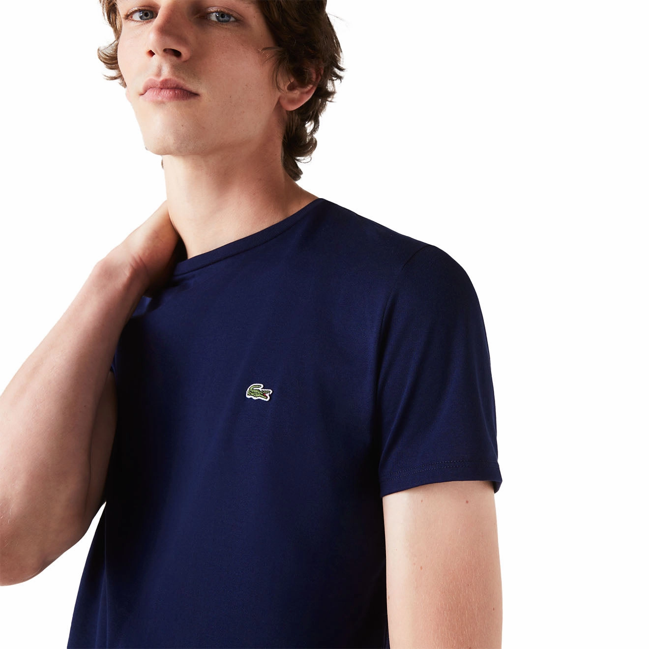 Clearance Event Today Lacoste Crew Neck Pima Cotton T-Shirt Navy Blue