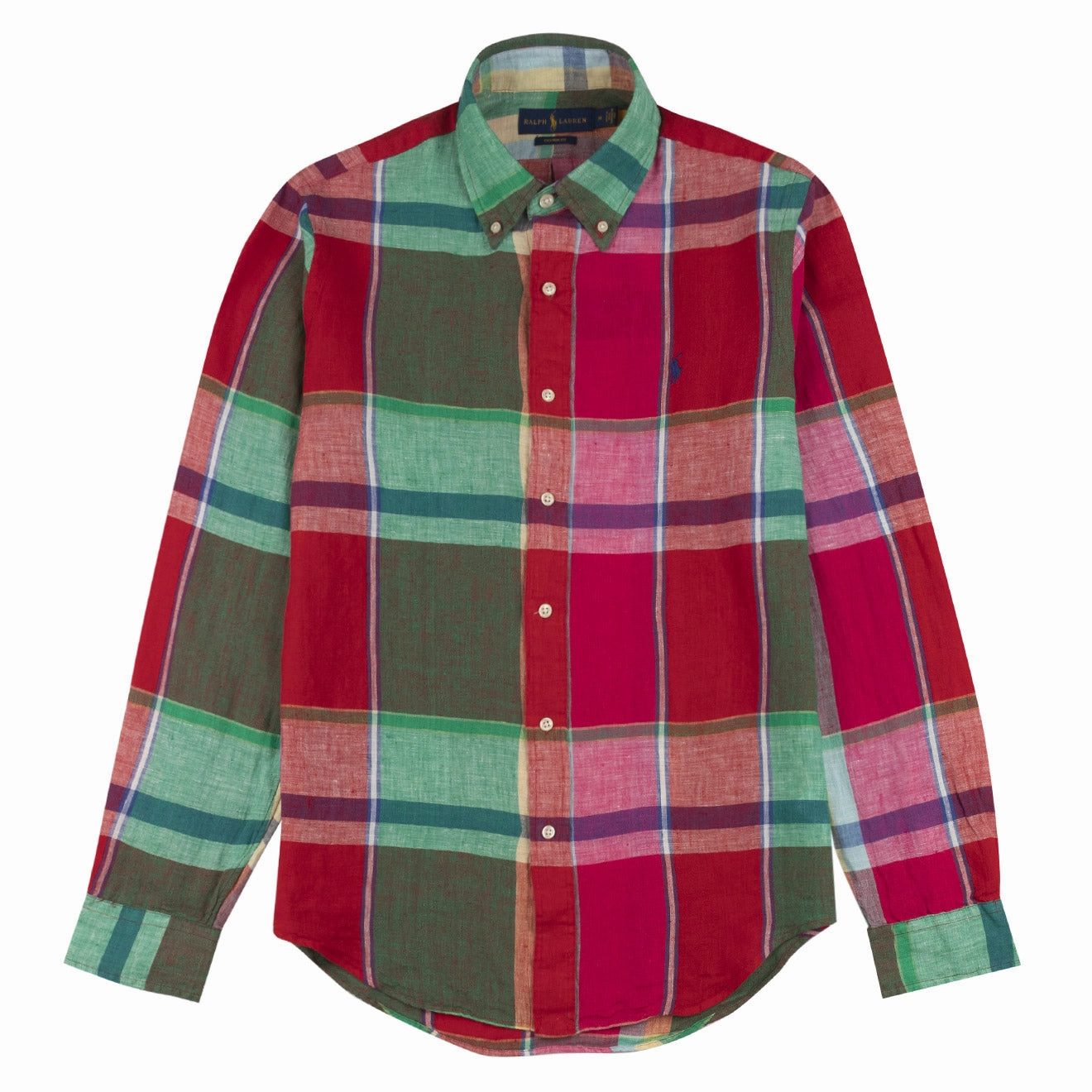 Polo Ralph Lauren L/S Linen Check Shirt Red / Green Multi Unmissable Deal Today