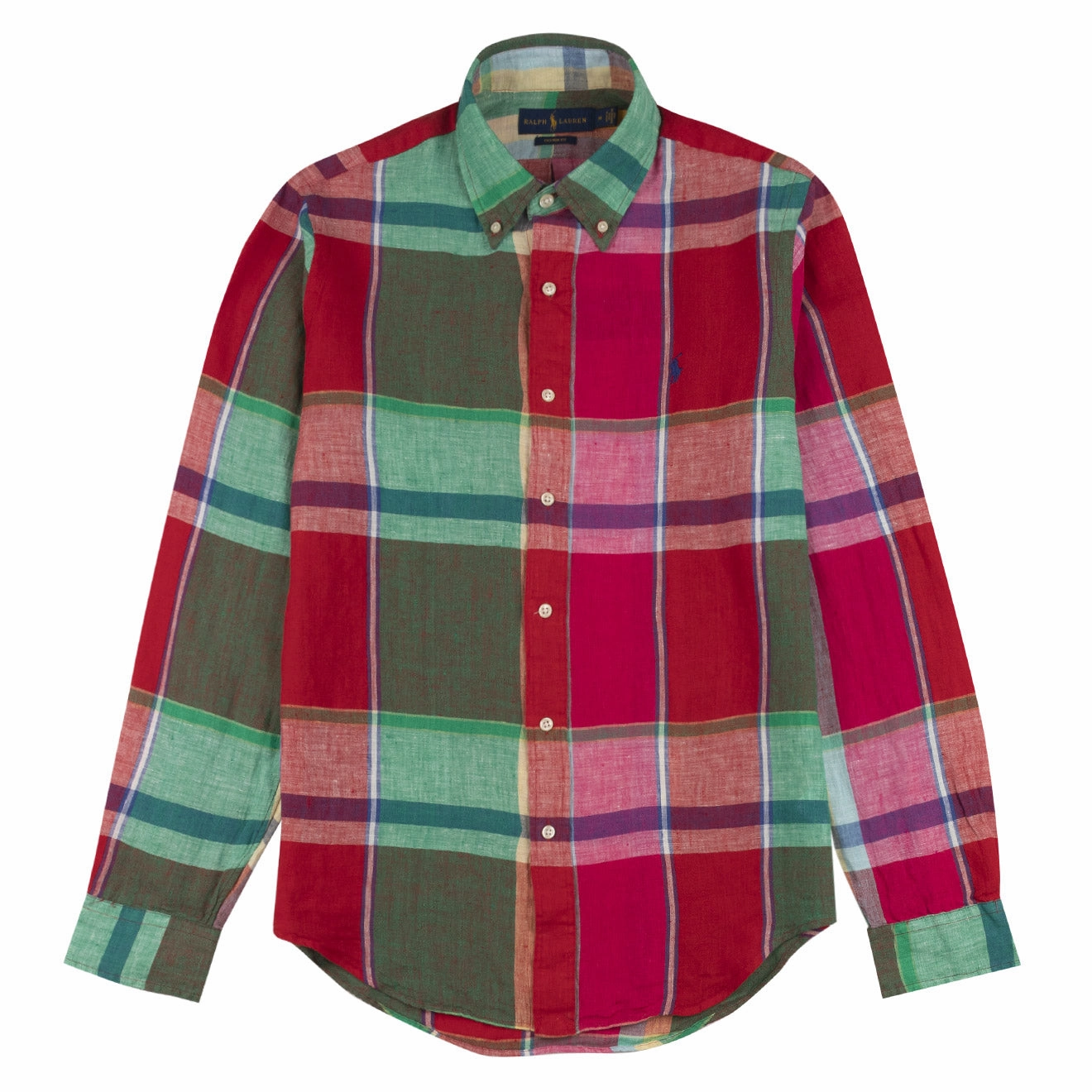 Trending Deals Today Save More Online Polo Ralph Lauren L/S Linen Check Shirt Red / Green Multi